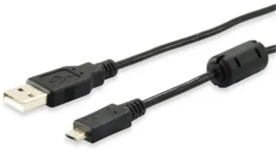 Produktbild von Equip USB 2.0 A auf Micro-B Kabel, 1.0m , Black, 1 m, USB A, Micro-USB B, USB 2.0, Männlich/Männlich, Schwarz