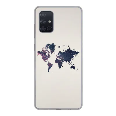 Produktbild von MuchoWow® Handyhülle Schutzhülle Hülle für Samsung Galaxy A51 5G Weltkarte - Licht - Rot Silikon Softcase Handy Hülle - Abbildung