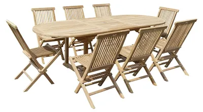 Produktbild von Ausziehbare Gartenmöbel Teakholz massiv 8–10 Personen Modern