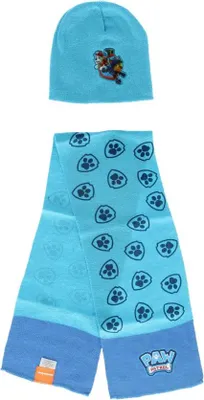 Produktbild von Paw Patrol Chase Marshall Kinder Herbst Winter Set Mütze plus Schal – 48 / Blau