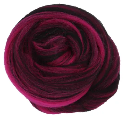 Produktbild von Filzwolle 20gr. Wolle (Wolle) / Märchenwolle zum Trockenfilzen und Nassfilzen Gothic Red