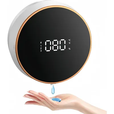 Produktbild von Seifenspender Automatisch, 3 Einstellbare Stufen&Vollflächen-Display, Touchless Wandmontage, 300ml Elektrischer Schaumspender,USB-Aufladung, Weiß