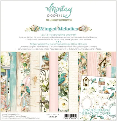 Image de MINTAY Set 12pcs 30x30cm double face papier scrapbooking 240g - Academia