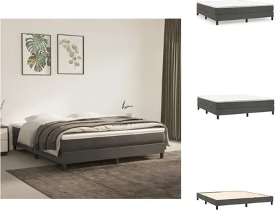 Produktbild von vidaXL Boxspringbett Dunkelgrau 160x200 cm Samt -  Betten & Bettgestelle