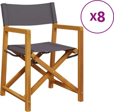 Produktbild von vidaXL Klappbare Gartenstühle 8 Stk. Dunkelgrau Stoff