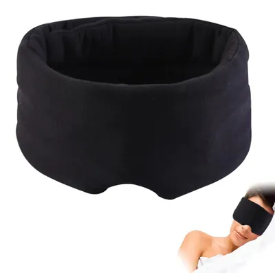 Produktbild von Schlafmaske aus Baumwolle für Damen und Herren, handgefertigte Augenmaske zum Schlafen, lichtundurchlässig / atmungsaktiv / komfortable Augenbinde, Augenschutz für Flugzeug / Nickerchen / Reisen mit Ohrstöpseln