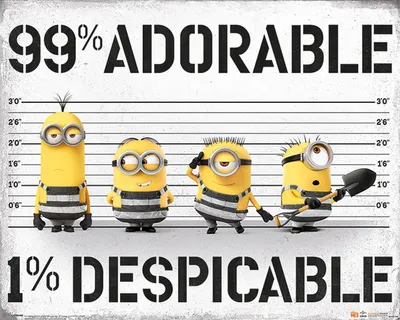Immagine prodotto di Despicable Me - 3 - 99% adorabile 1% - Stampa mini poster - Dimensioni 50x40 cm