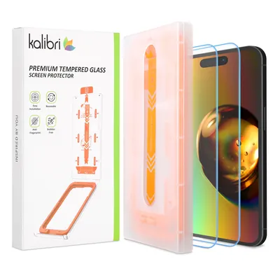 Produktbild von kalibri 2x Panzer Schutz Glas Folie für Apple iPhone 16 Pro - Glas Schutzfolie Set - Full Display Screen Protector - Handy Schutzglas kratzfest - mit