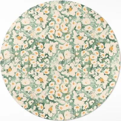 Produktbild von Feld Wiese gemalt Blumen Abstraktion– Vinyl Küchenteppich – fi 80cm – Rutschfest, pflegeleicht & langlebig