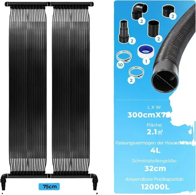 Productafbeelding van Zonnecollector-zwembadverwarming, milieuvriendelijk, UV-bestendig, 300 cm x 75 cm