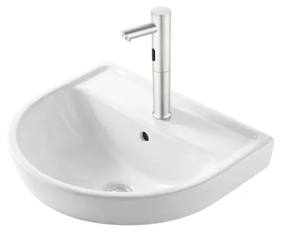 Produktbild von Automatischer Sensor Wasserhahn - Waschbeckenarmatur - Berührungslos - Nur Kaltwasser - Standmontage - Keramikkartusche - Silber
