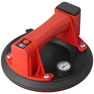 Produktbild von Elektrischer Vakuumheber - Saugteller 20,3 cm - 200 kg Tragkraft - Für Fliesen & Glas - Schwerlast - EU-Stecker Set