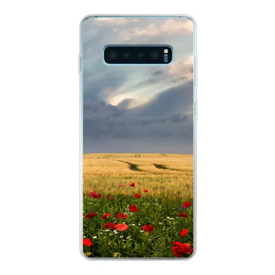 Produktbild von MuchoWow® Handyhülle Schutzhülle Hülle für Samsung Galaxy S10 Lite Blumen - Weizen - Wolken Silikon Softcase Handy Hülle - Schutz