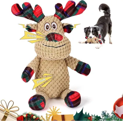 Immagine prodotto di FWLWTWSS Giocattolo per cani Squeaky Moose Natale Cani Cuccioli