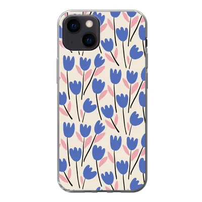 Produktbild von MuchoWow® Handyhülle Schutzhülle Hülle für iPhone 13 mini Blume - Muster - Tulpe Silikon Softcase Handy Hülle - Softcase