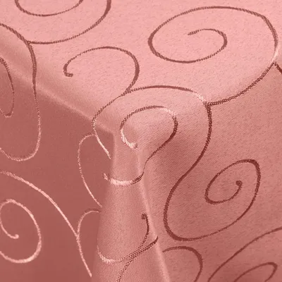 Produktbild von DecoHomeTextil Kringel Circle Tafeldecke Ornamente Damast Tischdecke Altrosa Eckig 110 x 110 cm