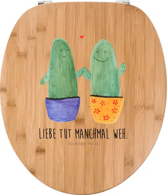 Produktbild von Mr. & Mrs. Panda Toilettendeckel Kaktus Liebe - Transparent - Geschenk, Klodeckel, Klobrille, klo deckel, Verlobung, Streit, WC Sitz, Love, Kakteen, Trennung, Klo-Deckel