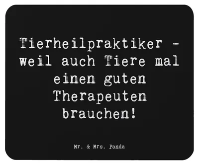 Produktbild von Mr. & Mrs. Panda Mouse Pad Spruch Tierheilpraktiker - Schwarz - Geschenk, Geschenke für Berufstätige, tierliebe, mit Herz, mousematte, Mousepad, laptop mauspad, Beruf