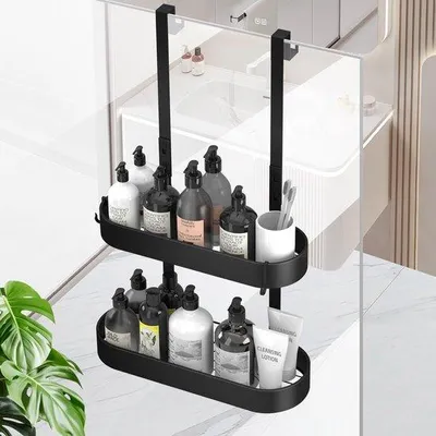 Obrázok produktu pre Unyqoos® Zavesný organizér do sprchy bez vŕtania s háčikmi na sklenené dvere