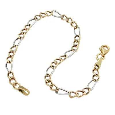 Produktbild von Armband Figaro Panzer bicolor, 9Kt GOLD