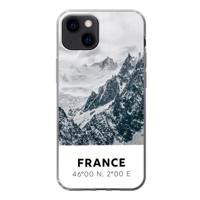 Produktbild von MuchoWow® Handyhülle Schutzhülle Hülle für iPhone 13 mini Frankreich - Berge - Schnee Silikon Softcase Handy Hülle - Softcase