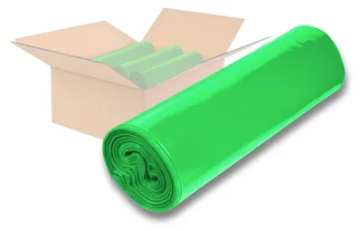 Produktbild von 250x LDPE-Müllsäcke 120 L 700 x 1100 mm Typ 60 = 32 my Regenerat grün