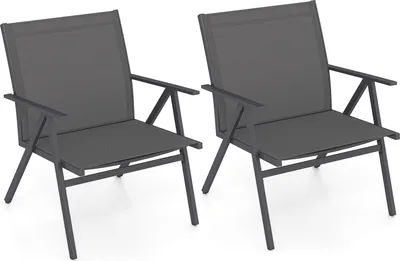 Immagine prodotto di Set da 2 sedie da giardino KOMFOTTEU, sedie da balcone con schienale traspirante e struttura in metallo, sedie da terrazza con portata fino a 160 kg per veranda e balcone