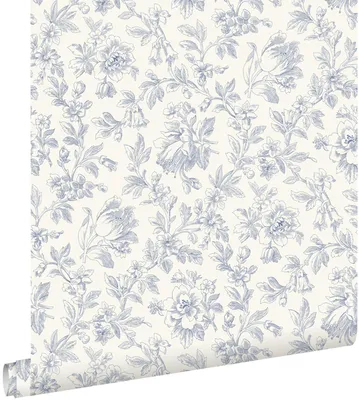Obrázek produktu pro Tapeta ESTAhome s elegantním květinovým vzorem, modrá, 50 x 900 cm