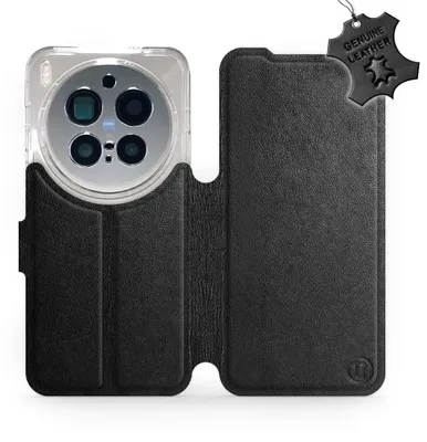 Produktbild von Echtleder Handyhülle für Vivo X300 Pro, Mobiwear Leather, Schwarz