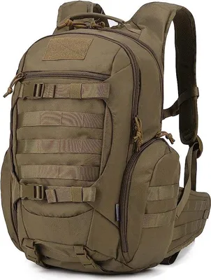 Productafbeelding van Unyqoos® 25 liter tactische rugzak voor dagelijks gebruik – 600D polyester (waterafstotend), YKK-ritssluiting, compartiment voor waterzak van 2,5 liter, MOLLE-systeem, heupgordel