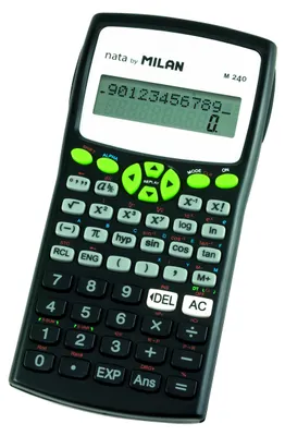 Obrázek produktu pro Milan M240, Desktop, Vědecká kalkulačka, 12 číslice/číslic, 2 řádky, Baterie / Solár, Černá, Zelená