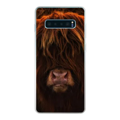 Produktbild von MuchoWow® Handyhülle Schutzhülle Hülle für Samsung Galaxy S10 Lite Schottischer Highlander - Kuh - Schwarz - Porträt Silikon Softcase Handy Hülle - Schutz