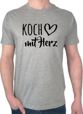 Produktbild von Huuraa Herren T-Shirt Koch mit Herz L Sport Grey Bio Baumwolle Fairtrade Herrenshirt Geschenkidee