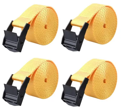 Obrázok produktu pre Popruh na upevnenie, nosnosť 200 kg, šírka 25 mm, dĺžka 2 m, žltá farba, 4 kusy