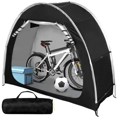 Immagine prodotto di Tenda pieghevole per biciclette - Ripostiglio per biciclette - Capanno portatile per attrezzi - Impermeabile - Protezione UV - Con borsa per il trasporto - 200x80x165 cm - Nero