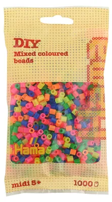 Immagine prodotto di Borsa Hama con 1000 perline midi da stirare Neon Mix 51