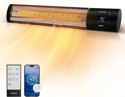 Zdjęcie produktu dla Grzejnik podczerwieni 2000W - 4 poziomy mocy - Klasa ochrony IP65 - Montaż na ścianie lub suficie - Sterowanie za pomocą aplikacji i wyświetlacz LED - Wykrywanie otwartych okien oraz zabezpieczenie przed dziećmi