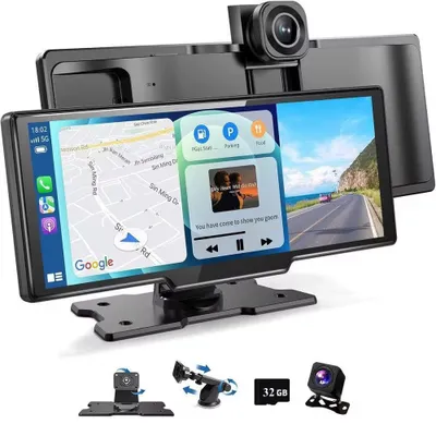 Produktbild von GOLDSTERN-TECH DriveVision 7102P Dashcam GPS, Sprachsteuerung, Rückfahrkamera & Wireless CarPlay/Android Auto