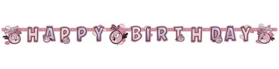 Produktbild von Pink Bird Geburtstagsbanner 180 cm 1 Stk.