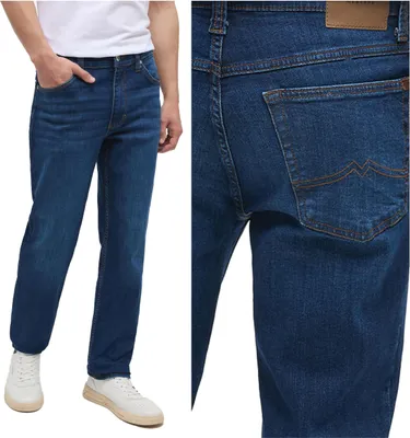 Produktbild von Mustang - Straight Fit - Herren 5-Pocket Jeans mit Kontrastnähten, Tramper Straight (1013715), Farbe:denim blue (5000-843), Größe:W34, Länge:L32