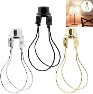 Immagine prodotto di Tre pezzi - Supporto per lampada - Adattatore per supporto lampada - Supporto a morsetto - Altezza regolabile - Struttura in acciaio - Argento/nero/oro