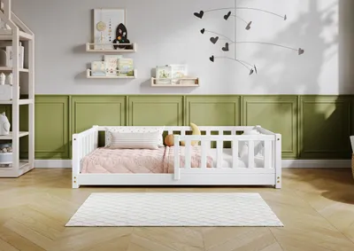 Obrázok produktu pre TIMBEE LENA detská posteľ Drevená detská posteľ - biela - 90x180cm - 3cm nohy