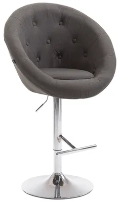 Produktbild von CLP Barhocker London V2 Stoff drehbar und höhenverstellbar dunkelgrau Gestell Farbe chrom