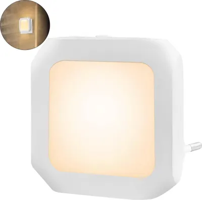 Produktbild von Steckdosen Nachtlicht LED dimmbar, mit Dämmerungssensor, warmweiß 3000K, für Baby- & Kinderzimmer, energiesparend, blendfrei