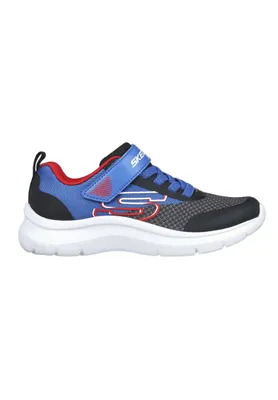 Produktbild von Skechers Skech Fast Solar-Squad Kinder Freizeitschuhe, Royal & Black, EU 31, maschinenwaschbar, elastische Schnürung, gepolsterte Komfort-Innensohle, flexible Traktionslaufsohle, verstärkter Zehen- und Fersenbereich, Textil, Synthetik, Mesh, EVA