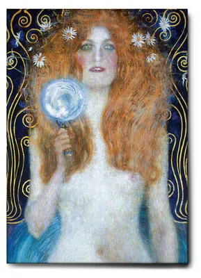 Produktbild von Giallobus - Nahaufnahme von Nuda Veritas - Gustav Klimt - 100L x 140B cm - Bild - Leinwand mit Standardrahmen
