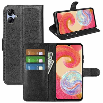 Obrázok produktu pre Pre Samsung Galaxy A04e mobilný telefón puzdro čierne puzdro umelá koža kryt prípad