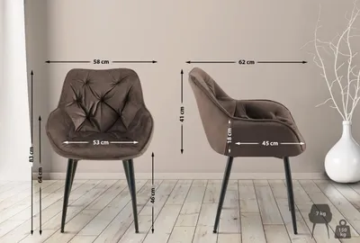 Produktbild von Stuhl Tanna Samt braun