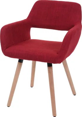 Produktbild von Esszimmerstuhl MCW-A50 II, Stuhl Küchenstuhl, Retro 50er Jahre Design  Textil, purpurrot