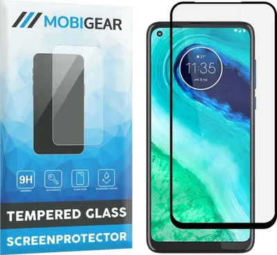 Produktbild von Mobigear Premium  Motorola Moto G8 Panzerglas Gehärtetes Glas Displayschutz - Hüllenfreundlich - Schwarz
